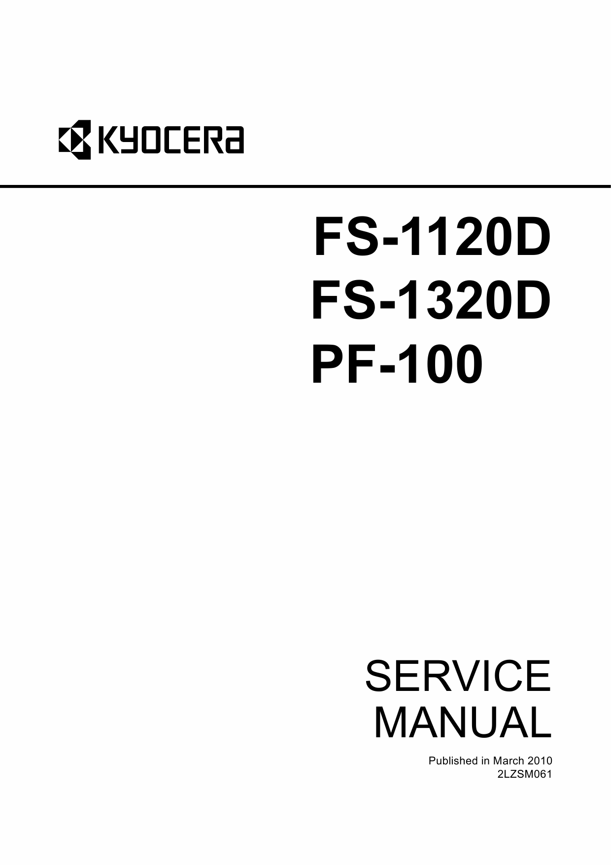 KYOCERA LaserPrinter FS-1120D FS-1320D PF-100 Parts and Service Manual-1
